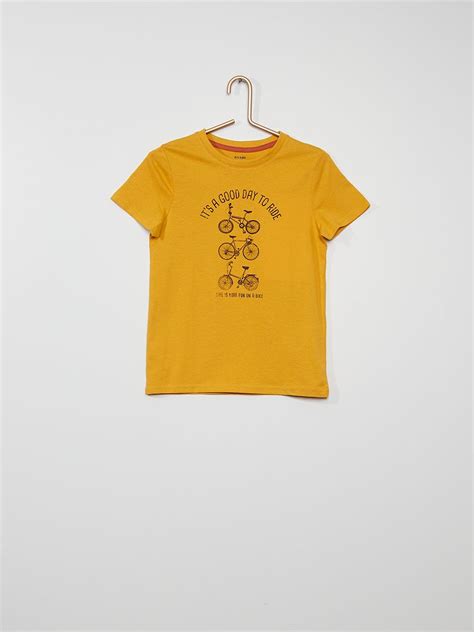 Tee Shirt Imprim Jaune Kiabi