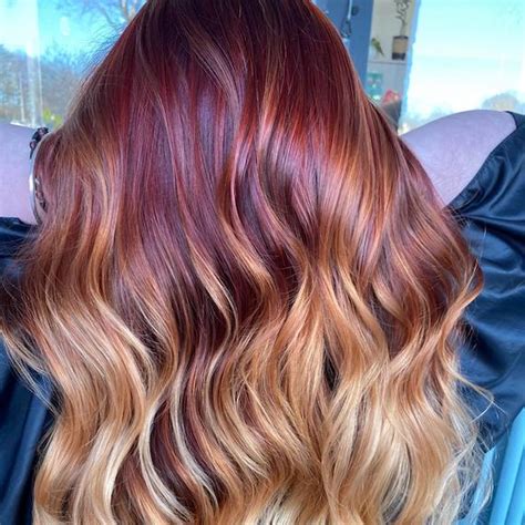 Red Hair With Blonde Dip Dye