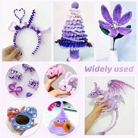 Purple Fuzzy Pipes Arts And Crafts Kit, Pipe Cleaners Craft Supplies ...