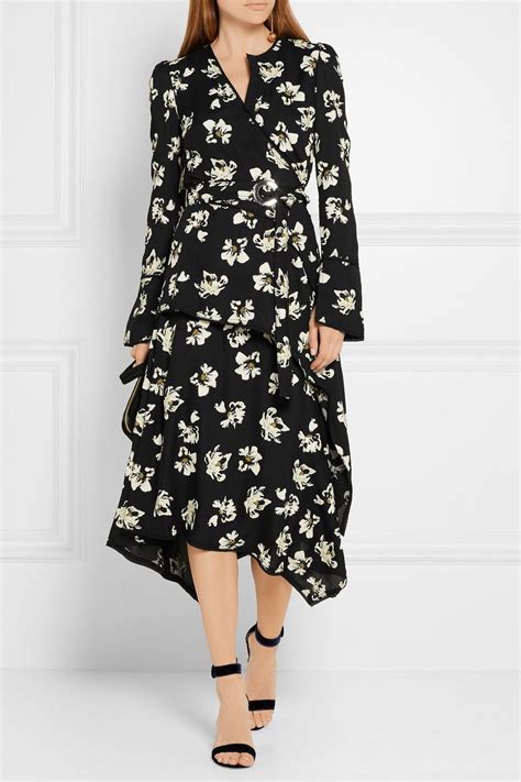 PROENZA SCHOULER Wrap Effect Printed Crepe Midi Dress 1 750 Modern