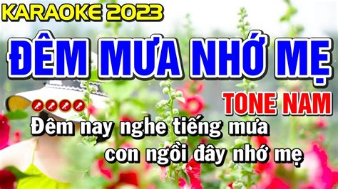 ĐÊM MƯA NHỚ MẸ Karaoke Nhạc Sống Bolero Tone Nam BEAT 2023 Tình