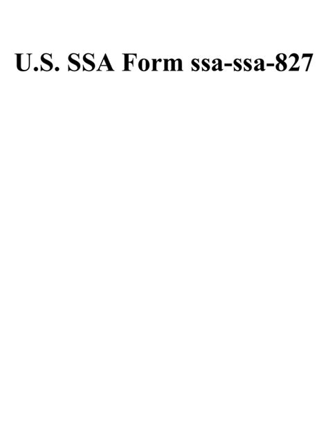 Us Ssa Form Ssa Ssa 827