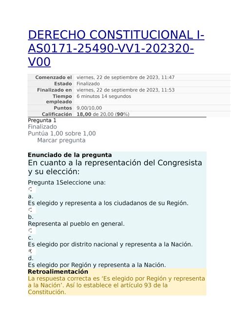 Derecho Constitucional I DERECHO CONSTITUCIONAL I AS0171 25490 VV1