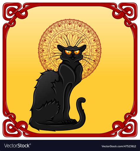 Black Cat Cartoon Design Royalty Free Vector Image