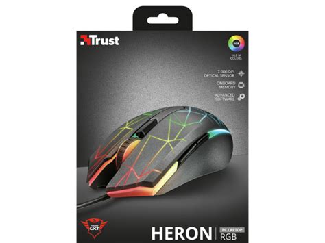 Trust Gxt Heron Optical Rgb Wired Black Gaming Mouse Dreamware