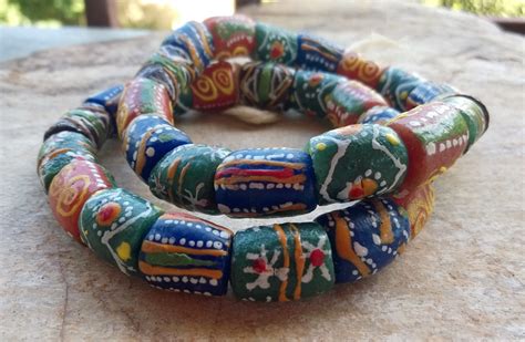 Large Mixed Powder Glass Ghana Beads Ghana Krobo Etsy Recycled