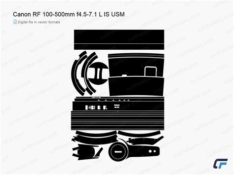 Canon RF 100-500mm f4.5-7.1 L IS USM (2020) Cut File Template | CutFileLabs