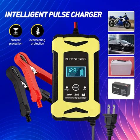 Jual 12v 6a Charger Aki Portable Intelligent Automatic Mobil Motor Lcd Display Smart Charging