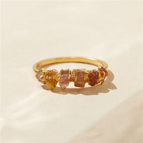 Orange Ombre Birthstone Ring Bohemian Jewelry Dani Barbe