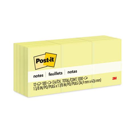 Post It Notes Original Patins En Jaune Canari Cm X Cm