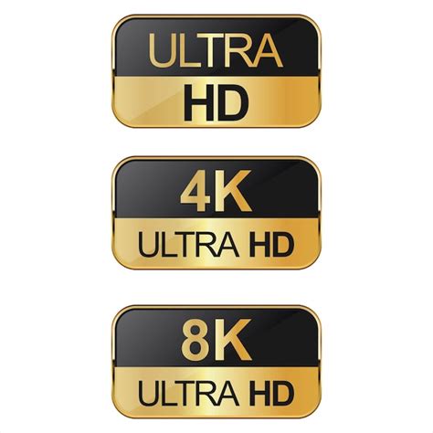 Premium Vector Collection Of Full Hd 4k 8k And Ultra Hd Icons