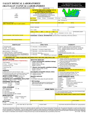 Fillable Online Vml Standard Outpatient Requisition Valley Medical