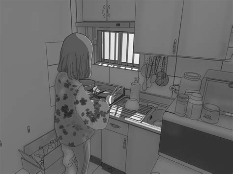 Gloomy Kitchen 우머 Illustrations Art Street