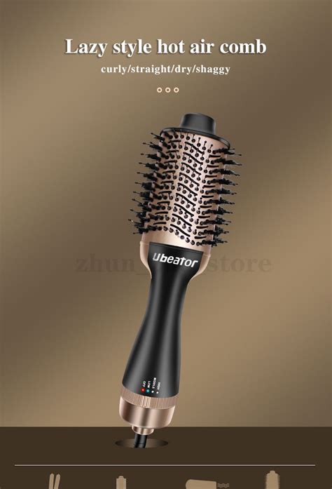 In StockHot Air Brush Comb Ubeator Dryer Hair Curler Hot Cool Air Curling Iron In