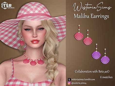 Wisteriasims Malibu Earrings Sims Adult Sims Sims Sims