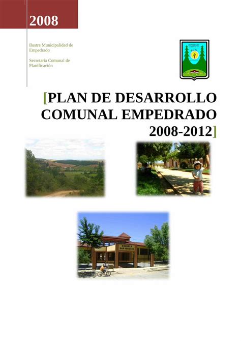 Pdf Plan De Desarrollo Comunal Empedrado Rendimiento