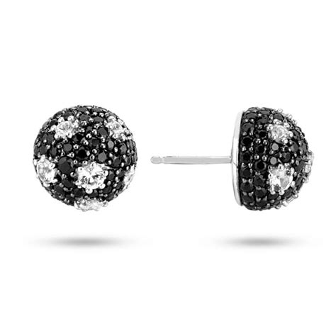 Charles Krypell Sterling Silver Starlight Black Sapphire Stud Earrings