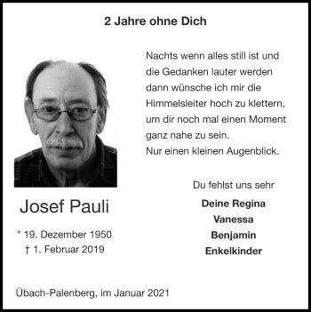 Traueranzeigen Von Josef Pauli Aachen Gedenkt