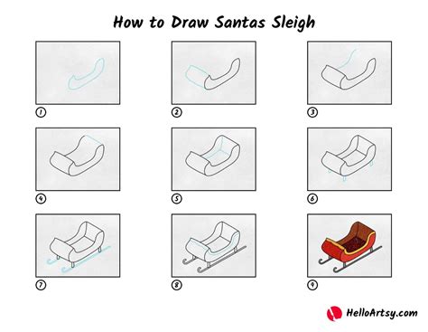 How to Draw Santa's Sleigh - HelloArtsy