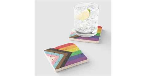 Gay Pride Rainbow Flag Progressive Lgbtqia Stone Coaster Zazzle