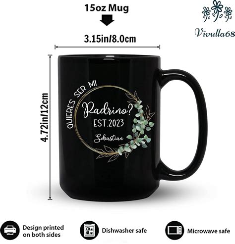 Vivulla68 Taza Personalizada Padrinos De Bautizo Propuesta God Parents