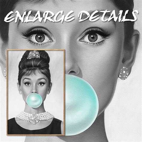 Iconic Audrey Hepburn Marilyn Monroe Bubble Gum Canvas Wall Art Poster