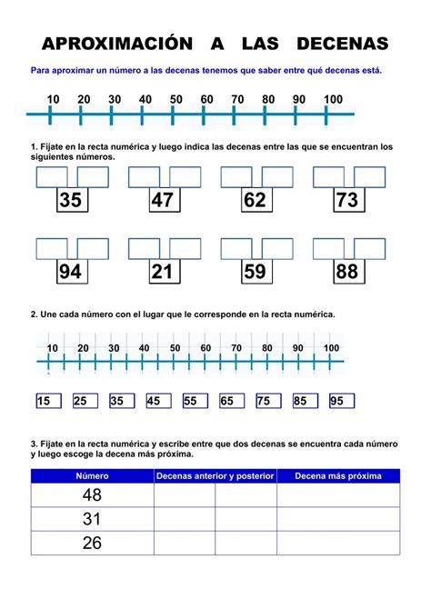 Aproximar A Las Decenas Worksheet Ejercicios Matematicas Primaria