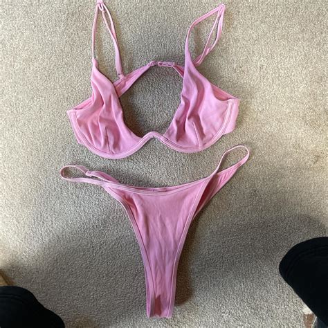 Garage Pink Bikini Set Top And Bottoms Depop