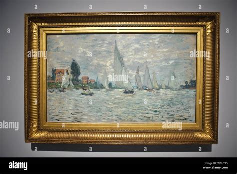 The Boats Regattas At Argenteuil Painting By Claude Monet Orsay