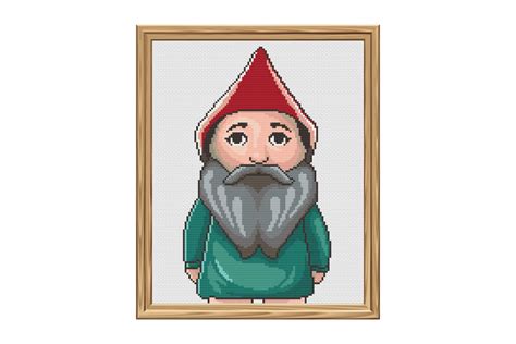 Fantasy Garden Gnome Cross Stitch Pattern Graphic By Creative Fabrica