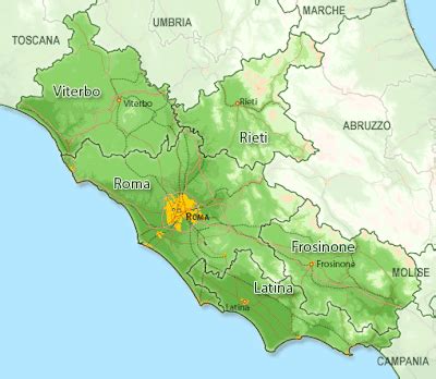 Lazio Map Political Regions | Italy Map Geographic Region Province City