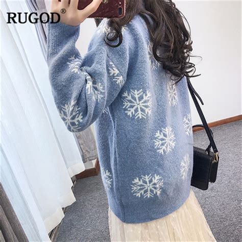 Rugod New Fashion Women Christmas Sweaters 2018 Knitted Warm Winter Clothes Casual O Neck Women