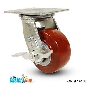 Polyurethane On Polypropylene Swivel Caster W Brake The