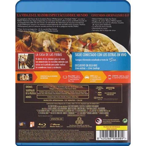 Agua Para Elefantes Blu Ray Dvd Copia Digital Water For Elephants