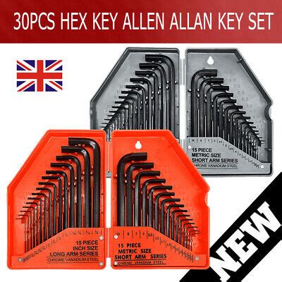 Pc Hex Key Allen Alan Allan Key Long Set Kit With Case Metric