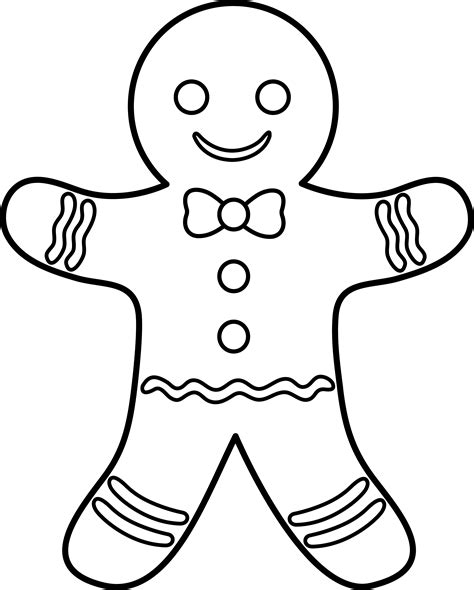 Gingerbread Man Outline Clipart Best