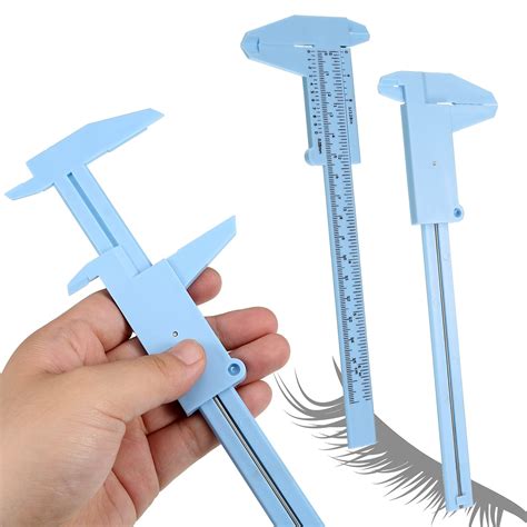 Buy 5 Pieces Eyebrow Measuring Ruler Brow Mapping Ruler Tool Mini Vernier Caliper Double Scale