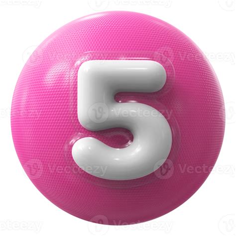 Pink 3d Number 5 46643095 Png