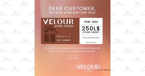 Group Gift 250L Store Credit At Velour Type Of Item Grou Flickr