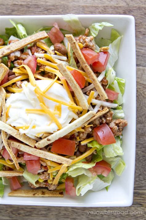 Ground Turkey Taco Salad Recipe Ground Turkey Taco Salad Healthy Tacos Salad Turkey Taco Salad