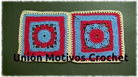 Unión Motivo N15 granny square en tejido crochet tutorial paso a paso