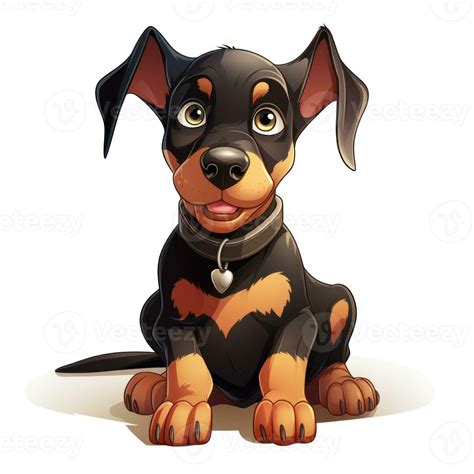 Playful Doberman Cartoon Illustration for Toddler Book AI Generated ...