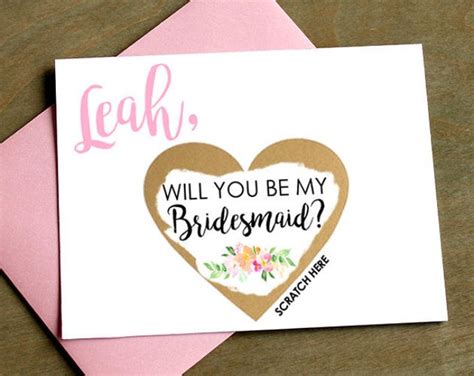 Custom Bridesmaid Scratch Off Will You Be My Bridesmaid Scratch Off