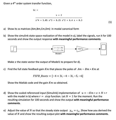 Given A Th Order System Transfer Function Gc S Chegg