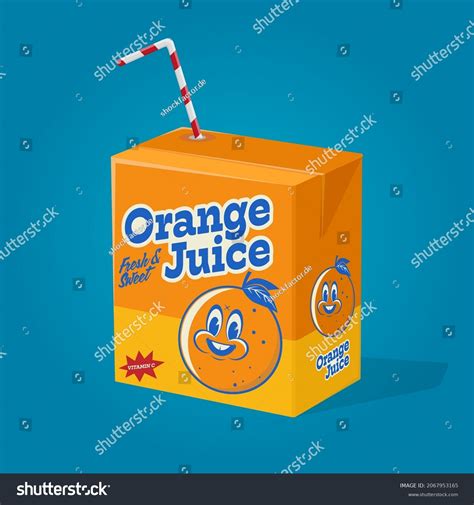 Cartoon Orange Juice Carton