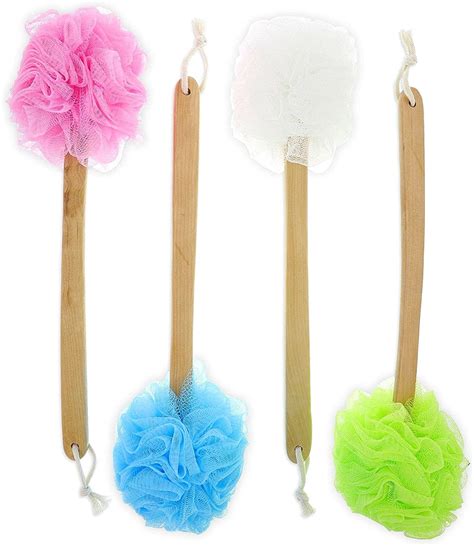 Long Handled Loofah On A Stick Body Back Scrubber Bath Sponge 4