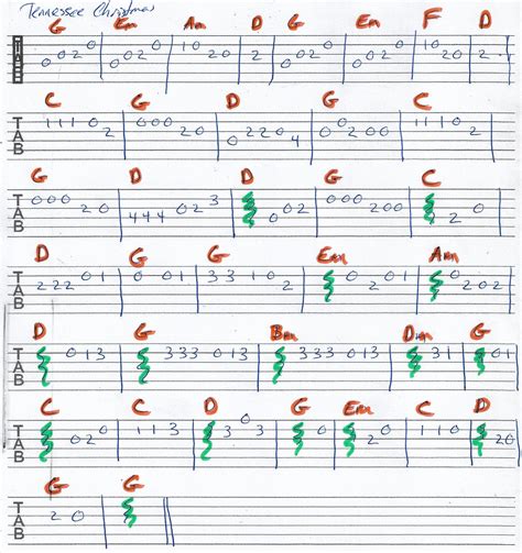 Tennessee Christmas - Guitar Tab in G | Tennessee christmas, Guitar ...