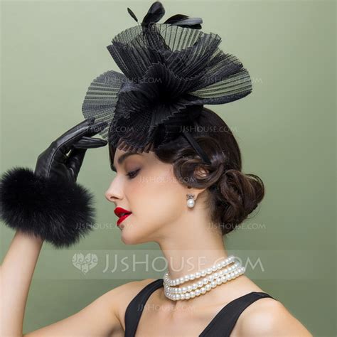 Ladies Romantic Polyester With Tulle Fascinators 196106749 Hats Jjshouse