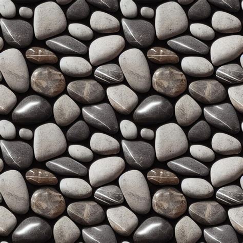 Premium Ai Image Sea Stones Seamless Pattern Naturally Polished And Rounded River Pebbles