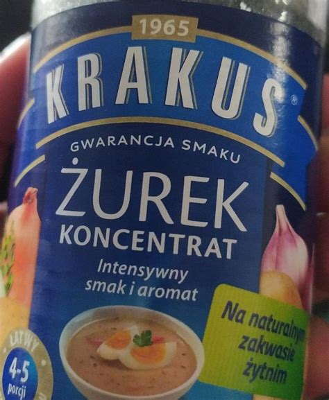 Żurek Koncentrat Krakus kalorie kJ i wartości odżywcze Dine4Fit pl